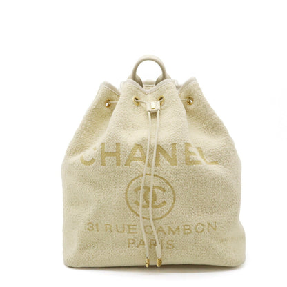 Chanel Sac Deauville en cuir beige