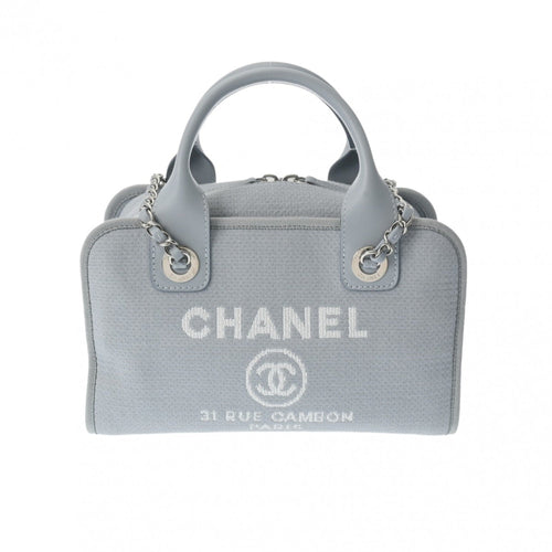 Chanel Sac Deauville en toile bleu