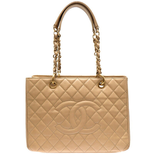 Chanel Sac GST en cuir caviar beige