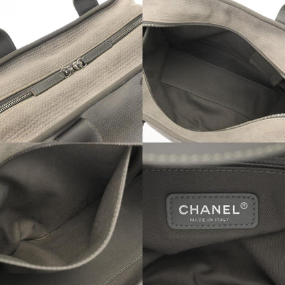 Chanel Sac Deauville en toile gris