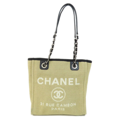 Chanel Sac Deauville en toile beige