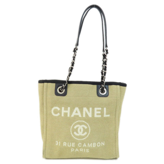 Chanel Sac Deauville en toile beige