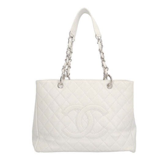 Chanel Sac GST en cuir caviar blanc
