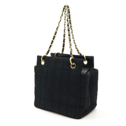 Chanel Sac Chain Tote en coton noir