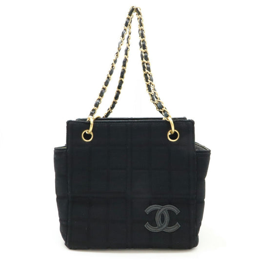 Chanel Sac Chain Tote en coton noir