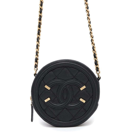 Chanel Sac Filigree en cuir caviar noir