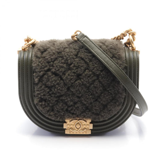 Chanel Sac Boy en cuir vert