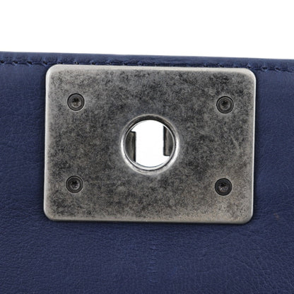 Chanel Sac Boy en cuir bleu