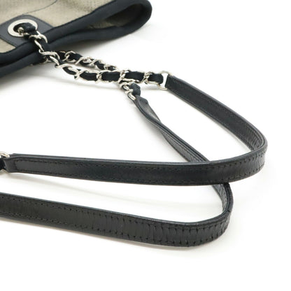Chanel Sac Deauville en toile noir