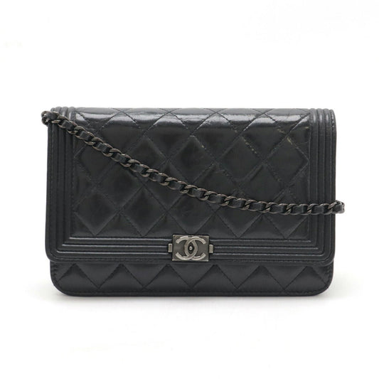 Chanel Sac Boy en cuir noir