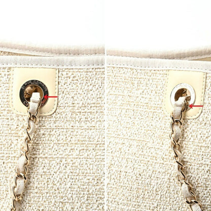 Chanel Sac Deauville en paille blanc