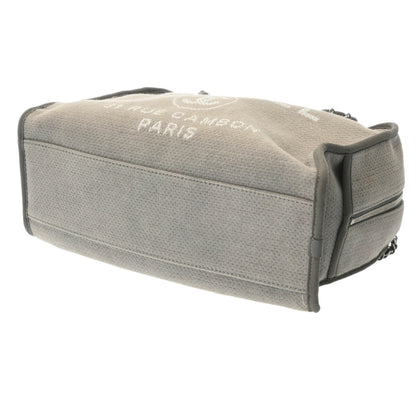 Chanel Sac Deauville en toile gris