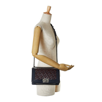 Chanel Sac Boy en cuir bleu