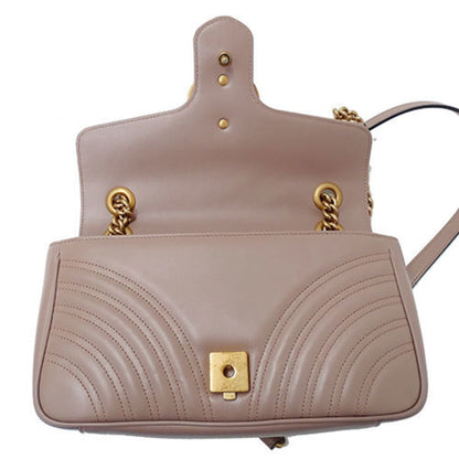 GUCCI bag ladies shoulder leather GG Marmont dusty pink 443497