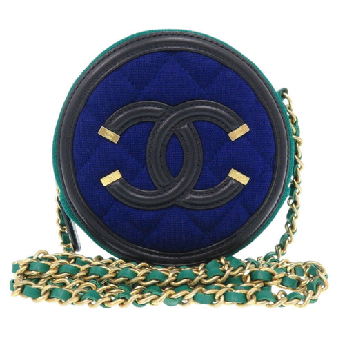 Chanel Sac Filigree en jersey bleu