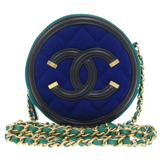 Chanel Sac Filigree en jersey bleu