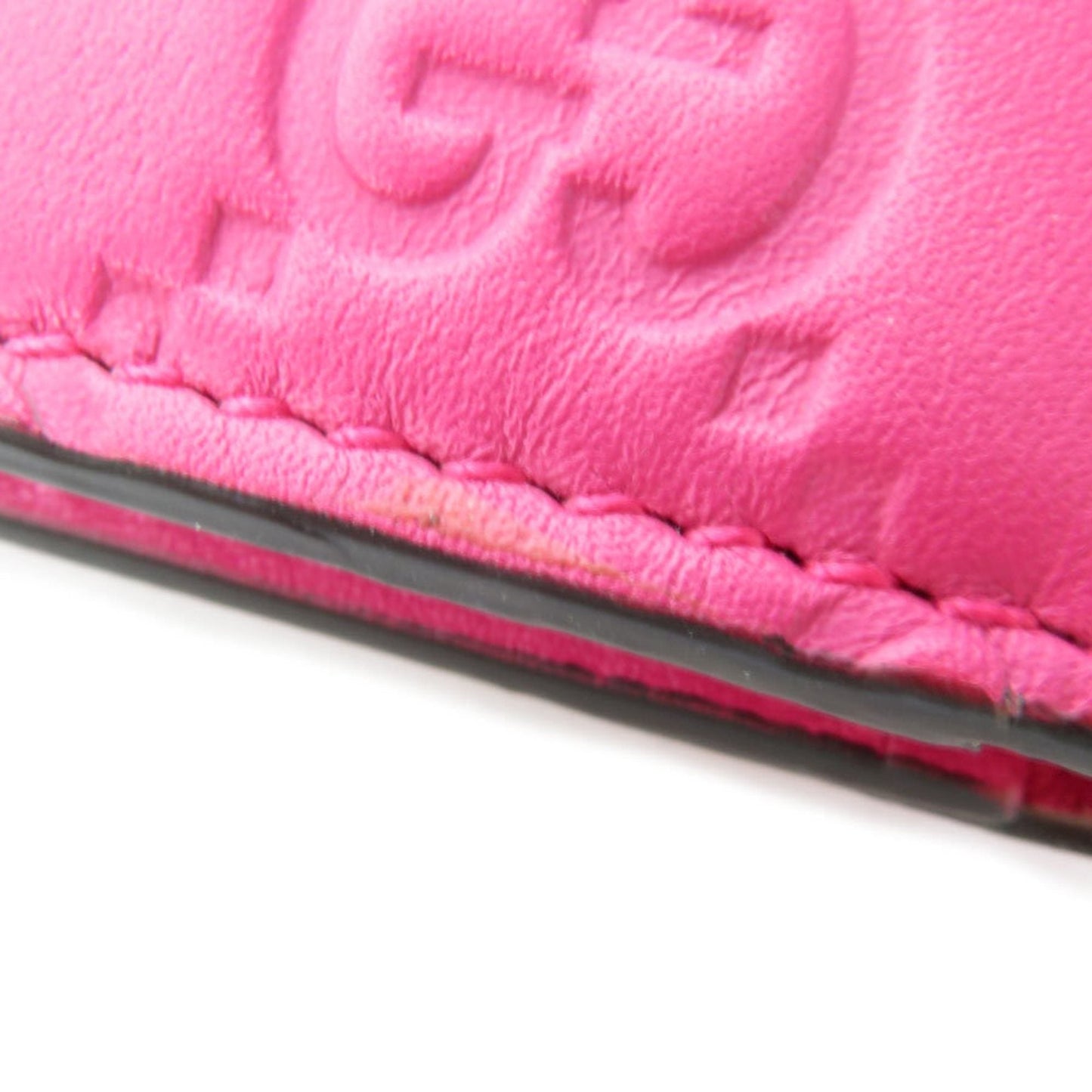 GUCCI Bill Purse NY Yankees Collaboration Leather Pink x Navy Men's 547787