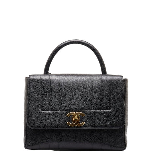 Chanel Caviar Skin Mademoiselle Coco Mark Handbag