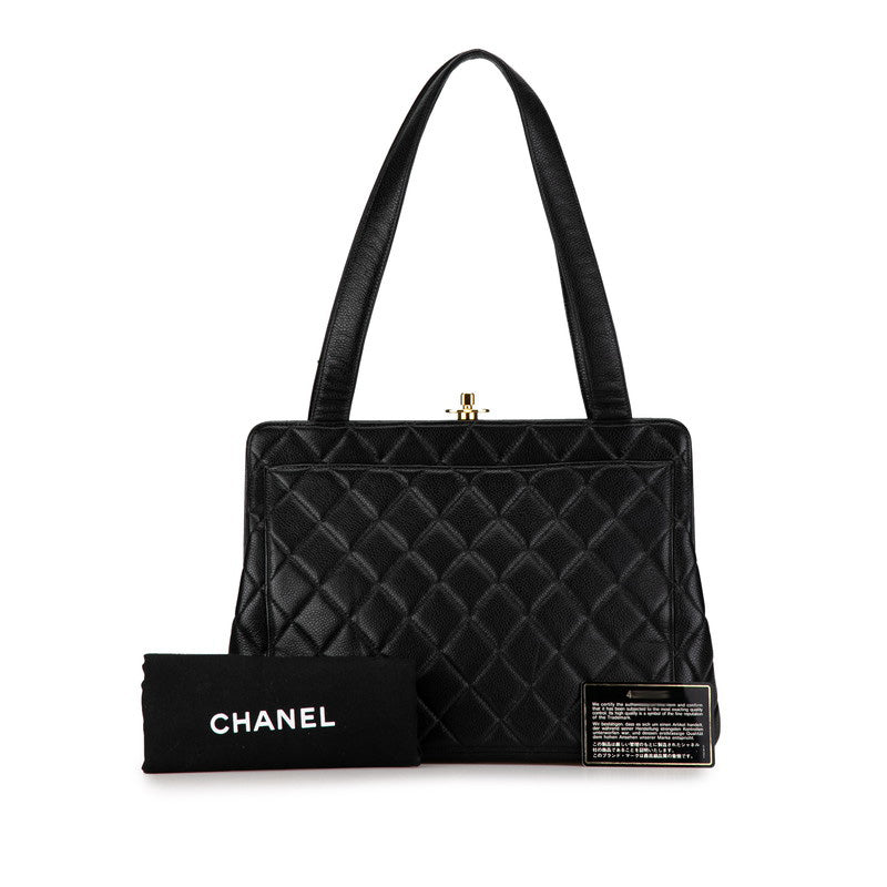 Chanel Caviar Skin Coco Mark Matelasse Tote Bag