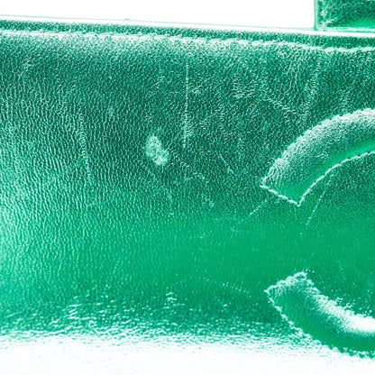 Chanel Leather Coco Mark Matelasse Handbag Green Gold