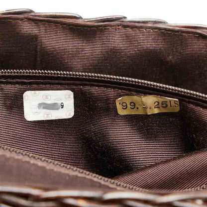 Chanel Coco Mark Rattan Handbag Brown