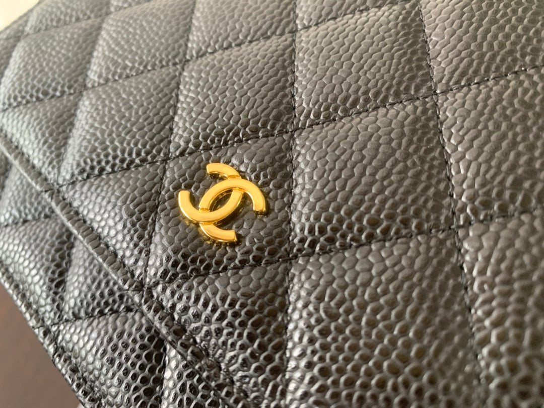 CHANEL WOC 19CM BLACK CAVIAR GOLD HARDWARE