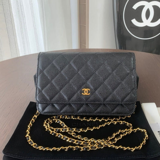 CHANEL WOC 19CM BLACK CAVIAR GOLD HARDWARE