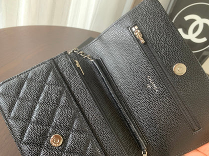 CHANEL WOC 19CM BLACK CAVIAR SILVER HARDWARE