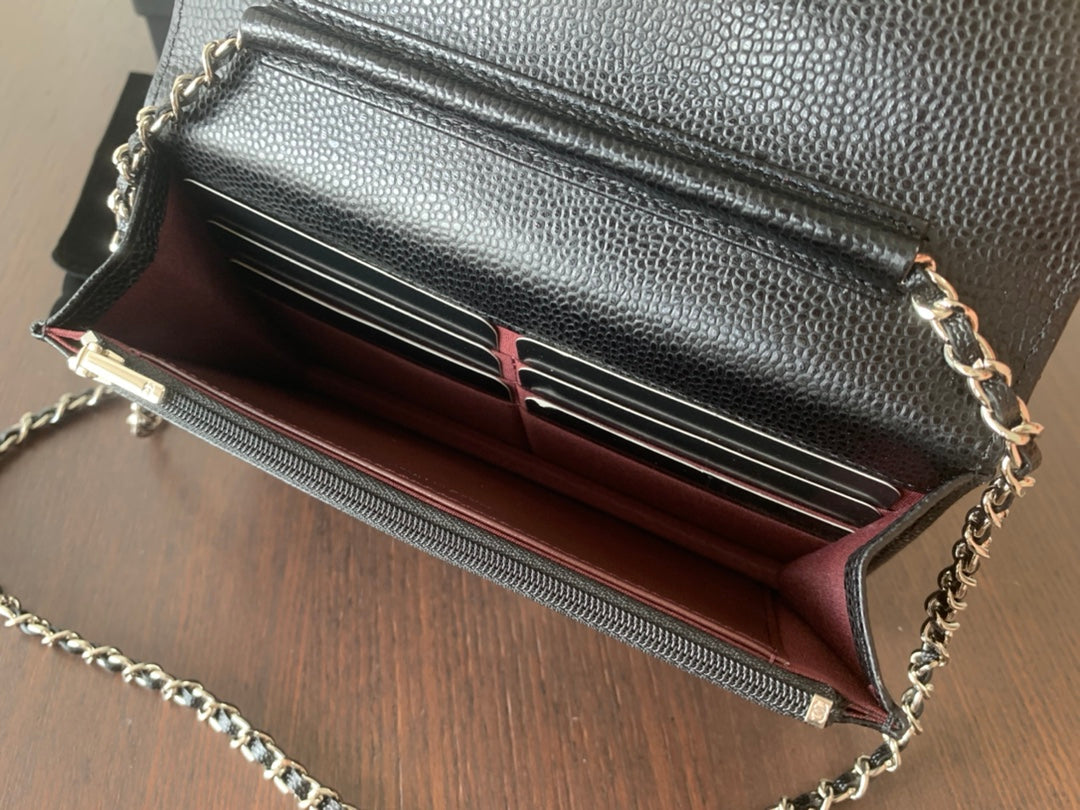 CHANEL WOC 19CM BLACK CAVIAR SILVER HARDWARE