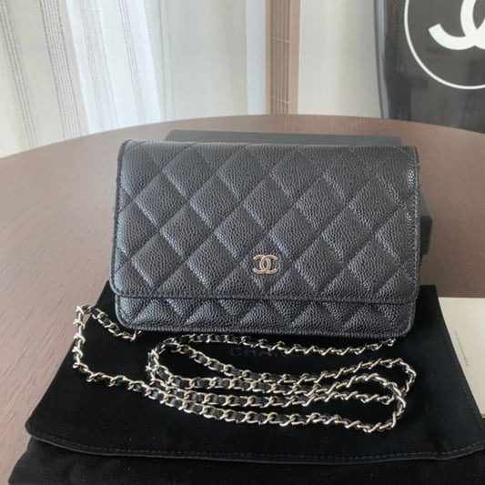 CHANEL WOC 19CM BLACK CAVIAR SILVER HARDWARE