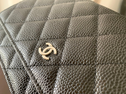 CHANEL WOC 19CM BLACK CAVIAR SILVER HARDWARE