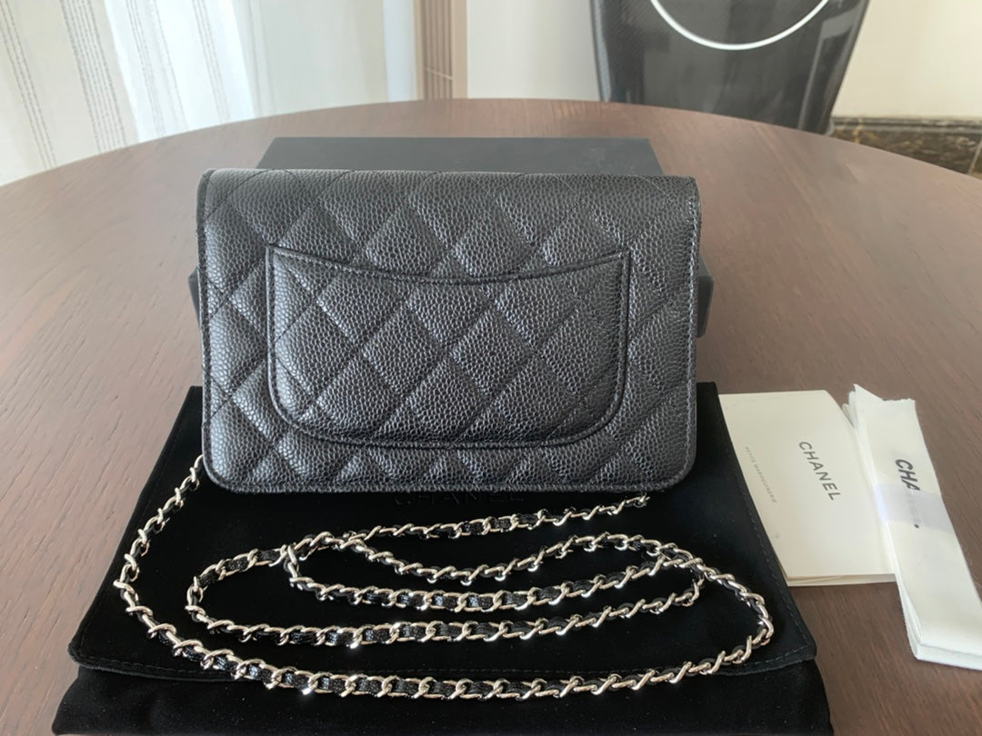CHANEL WOC 19CM BLACK CAVIAR SILVER HARDWARE