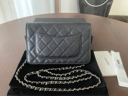 CHANEL WOC 19CM BLACK CAVIAR SILVER HARDWARE