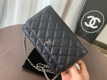 CHANEL WOC 19CM BLACK CAVIAR SILVER HARDWARE