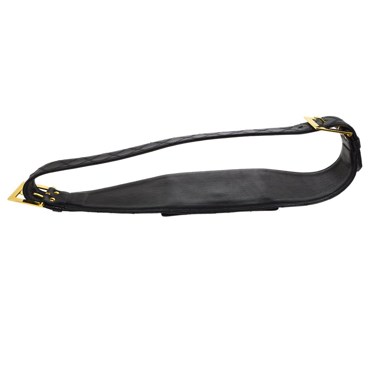 CHANEL 1980s Black Lambskin Cosmoline Pocket Bum Bag #75