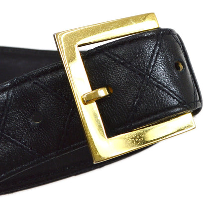 CHANEL 1980s Black Lambskin Cosmoline Pocket Bum Bag #75