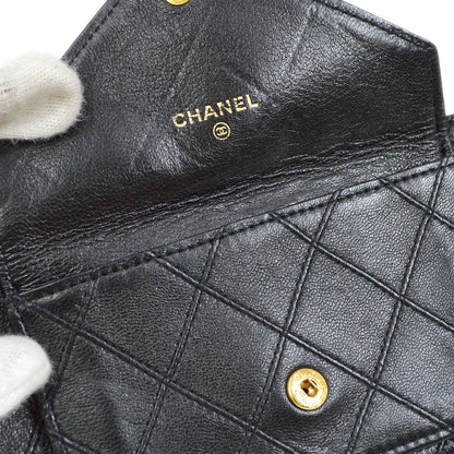 CHANEL 1980s Black Lambskin Cosmoline Pocket Bum Bag #75