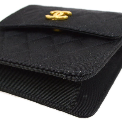 CHANEL 1989-1991 Black Canvas Quilted Belt Bag