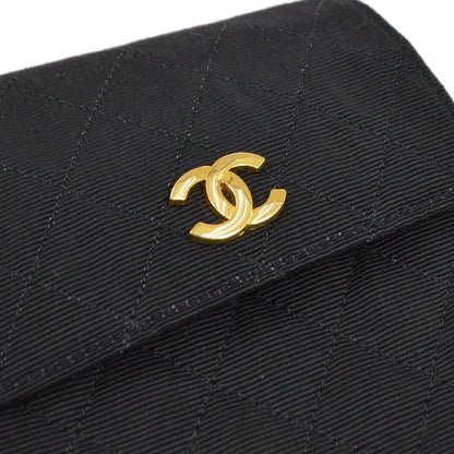 CHANEL 1989-1991 Black Canvas Quilted Belt Bag