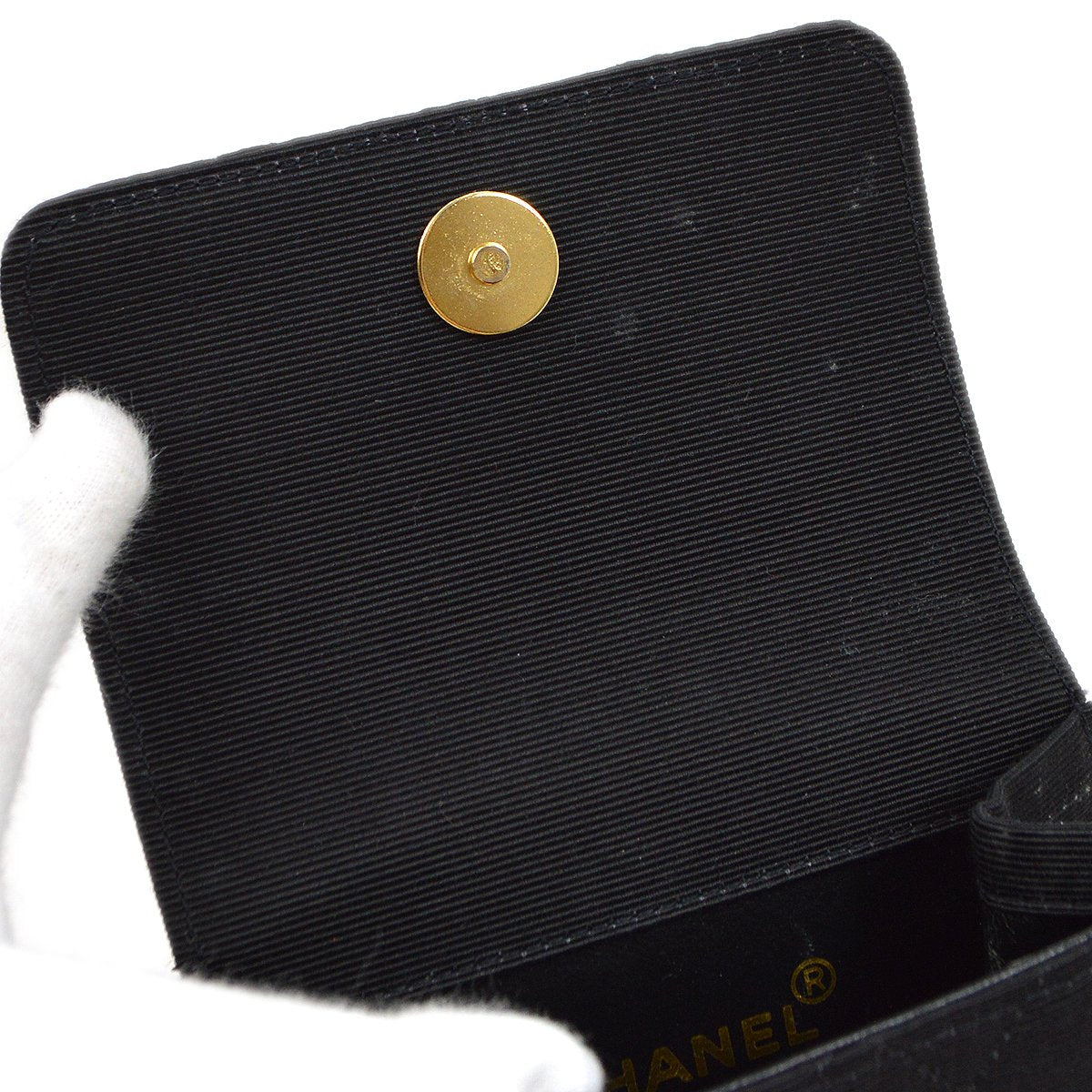 CHANEL 1989-1991 Black Canvas Quilted Belt Bag