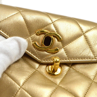 CHANEL 1991-1994 Gold Lambskin Quilted Belt Bag #75