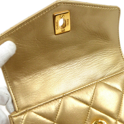 CHANEL 1991-1994 Gold Lambskin Quilted Belt Bag #75