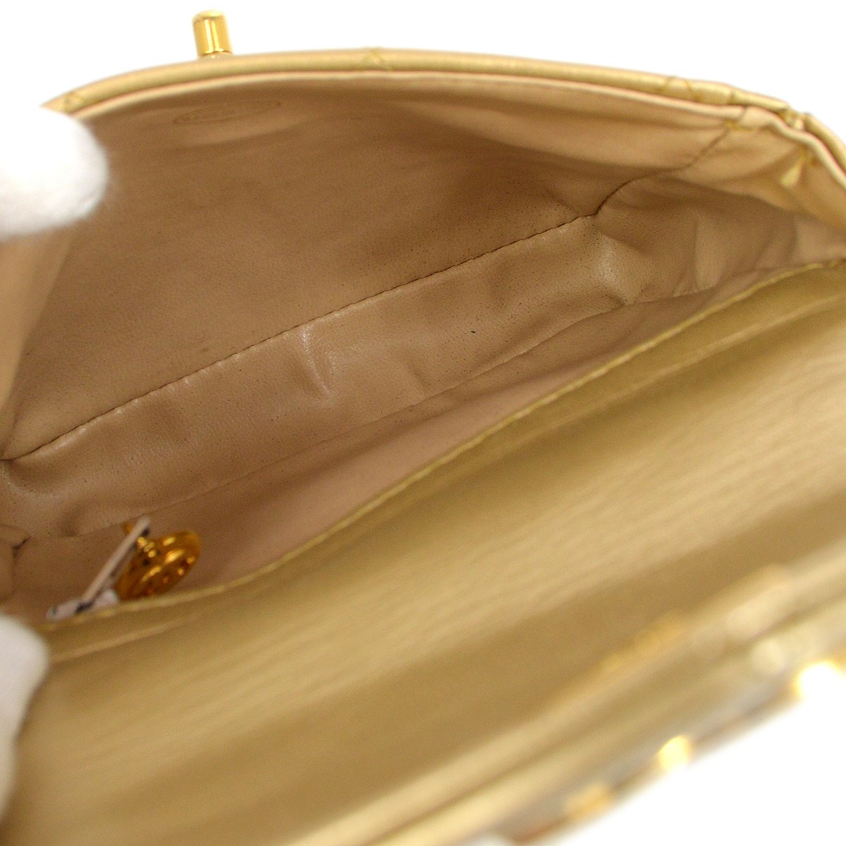 CHANEL 1991-1994 Gold Lambskin Quilted Belt Bag #75