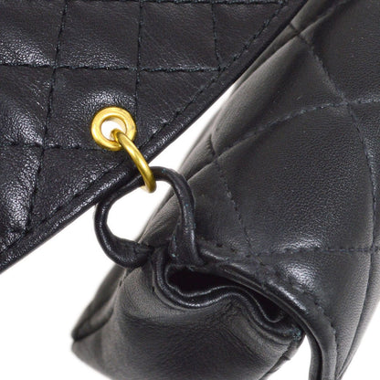 CHANEL 1994 Black Lambskin Quilted Belt Bag with Medallion Chain #80