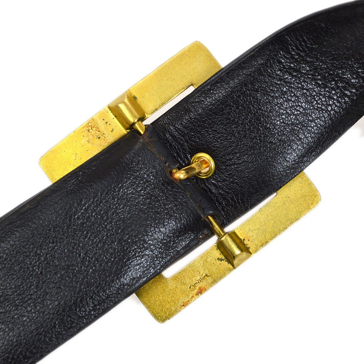 CHANEL 1994 Black Lambskin Quilted Belt Bag with Medallion Chain #80
