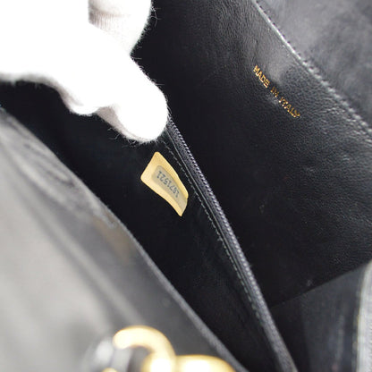 CHANEL 1989-1991 Black Lizard Octagonal Flap Bag