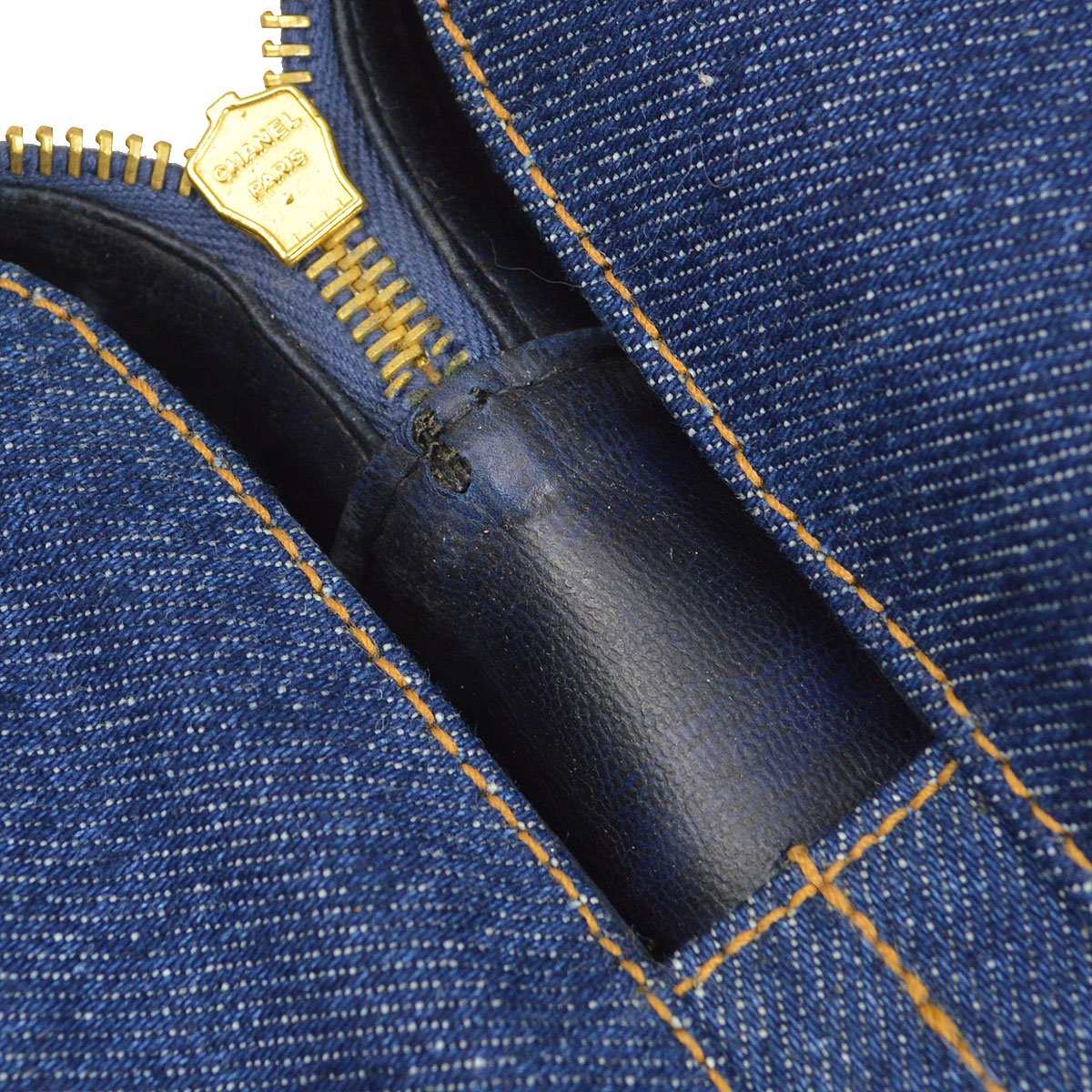 CHANEL 1996-1997 Denim Top Handle Bag