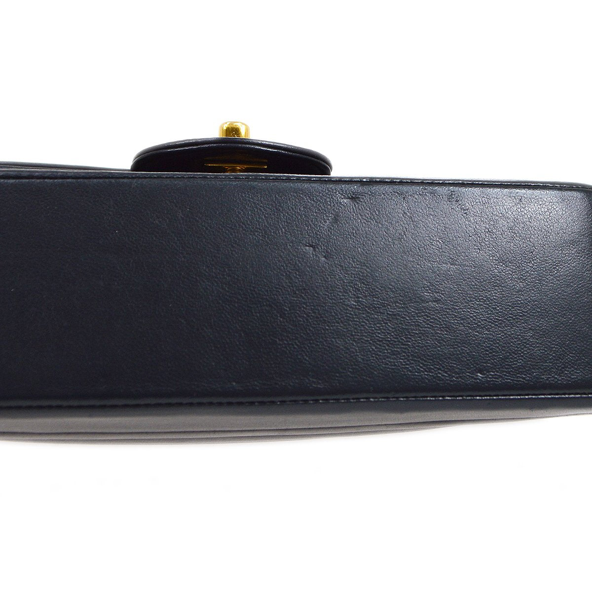 CHANEL 1991-1994 Vertical Flap Small Navy Lmabskin