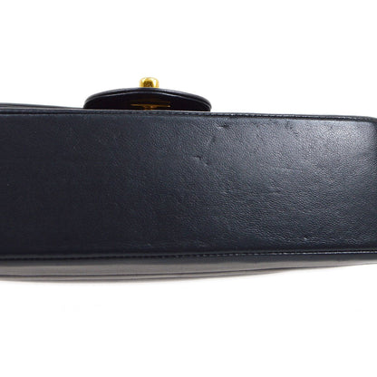CHANEL 1991-1994 Vertical Flap Small Navy Lmabskin