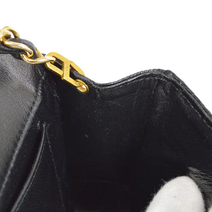 CHANEL 1986-1988 Black Lizard Pointed Flap